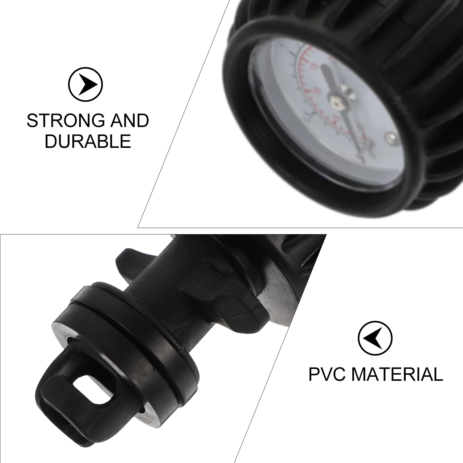 

1Pcs Pressure Gauge Heavy Duty Simple Boat Barometer for Inflatable Boats Rubber Dinghies PVC Air Valve Compatible with High