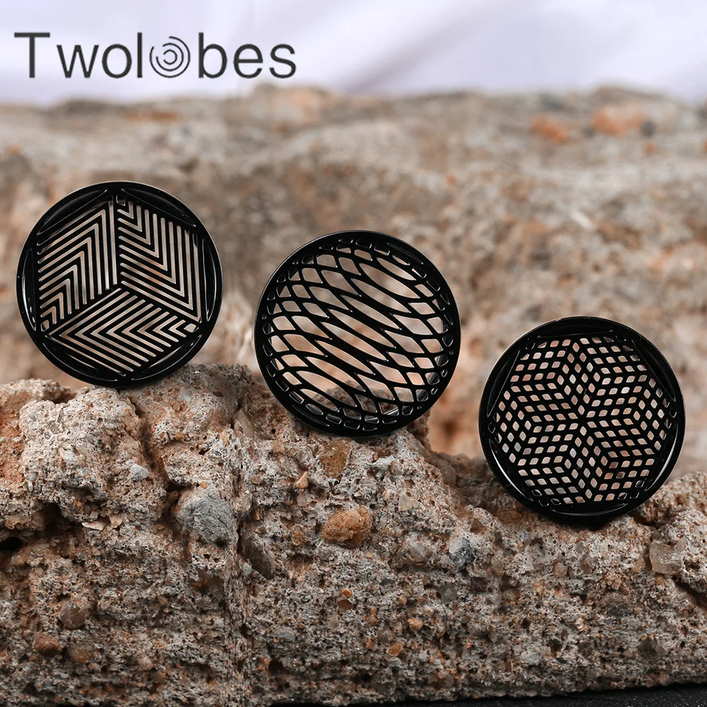 Twolobes 2PCS Hollow Out Ear Gauges Plugs Tunnels Stainless Steel Women Expander Earrings Piercing Women Body Jewelry Expansions