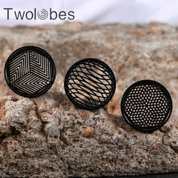 Twolobes 2PCS Hollow Out Ear Gauges Plugs Tunnels Stainless Steel Women Expander Earrings Piercing Women Body Jewelry Expansions