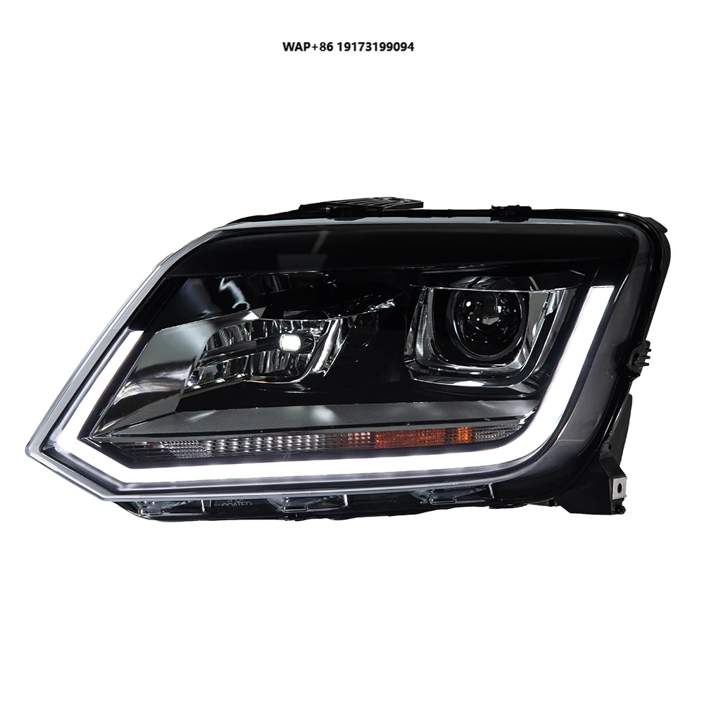 

Фара для VW Amarok, светодиодная фара 2011-2016, фары Amarok с ДХО, указателями поворота, дальним светом, линзой-проектором и функцией «ангельские глазки»
