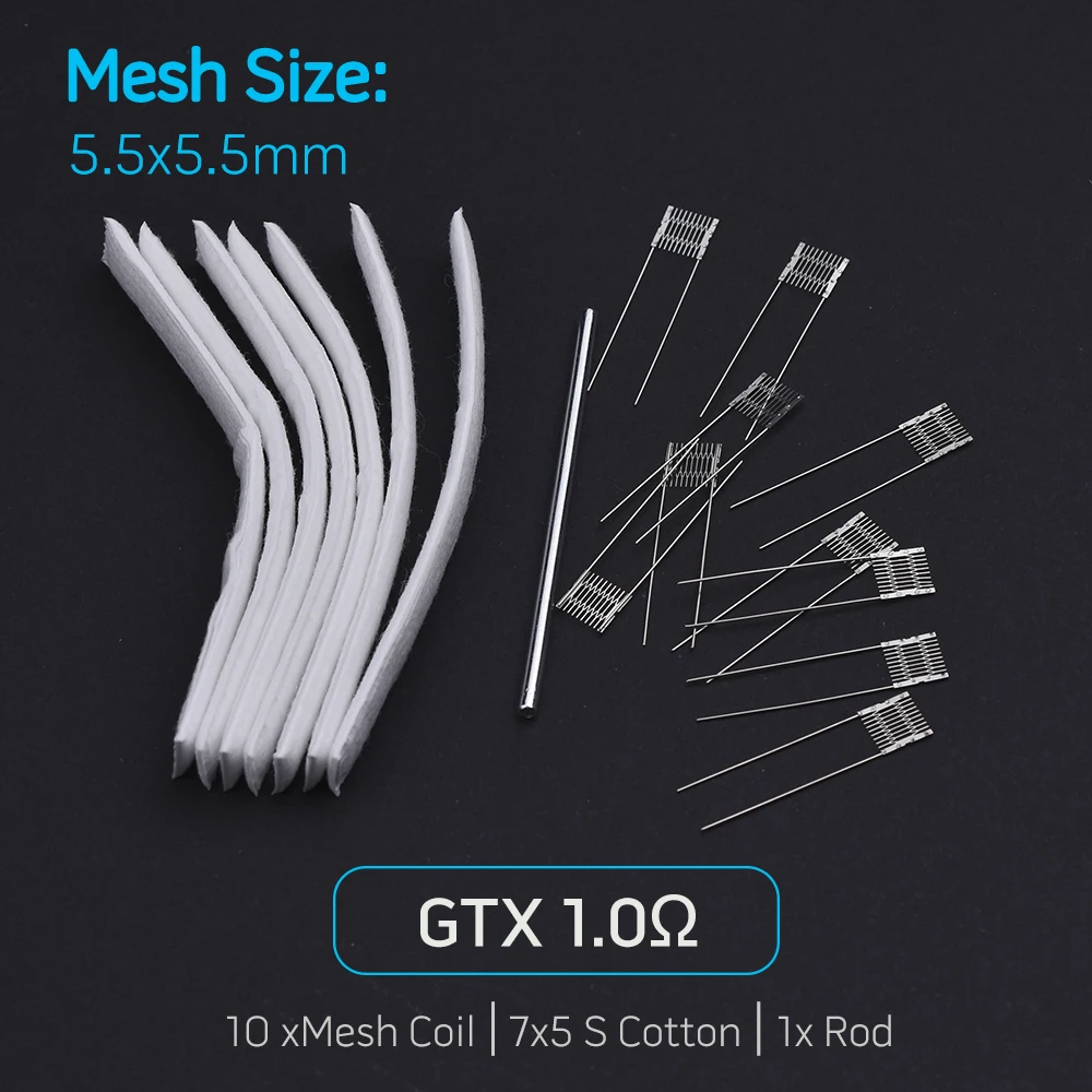 Rebuild Kit for GTX OXVA Xlim C 1.2 /0.8ohm 6x5.5mm 1.0ohm 5.5x5.5mm 0.6ohm 7x6mm Meshed Wire with Cotton and Rod Repair Tool