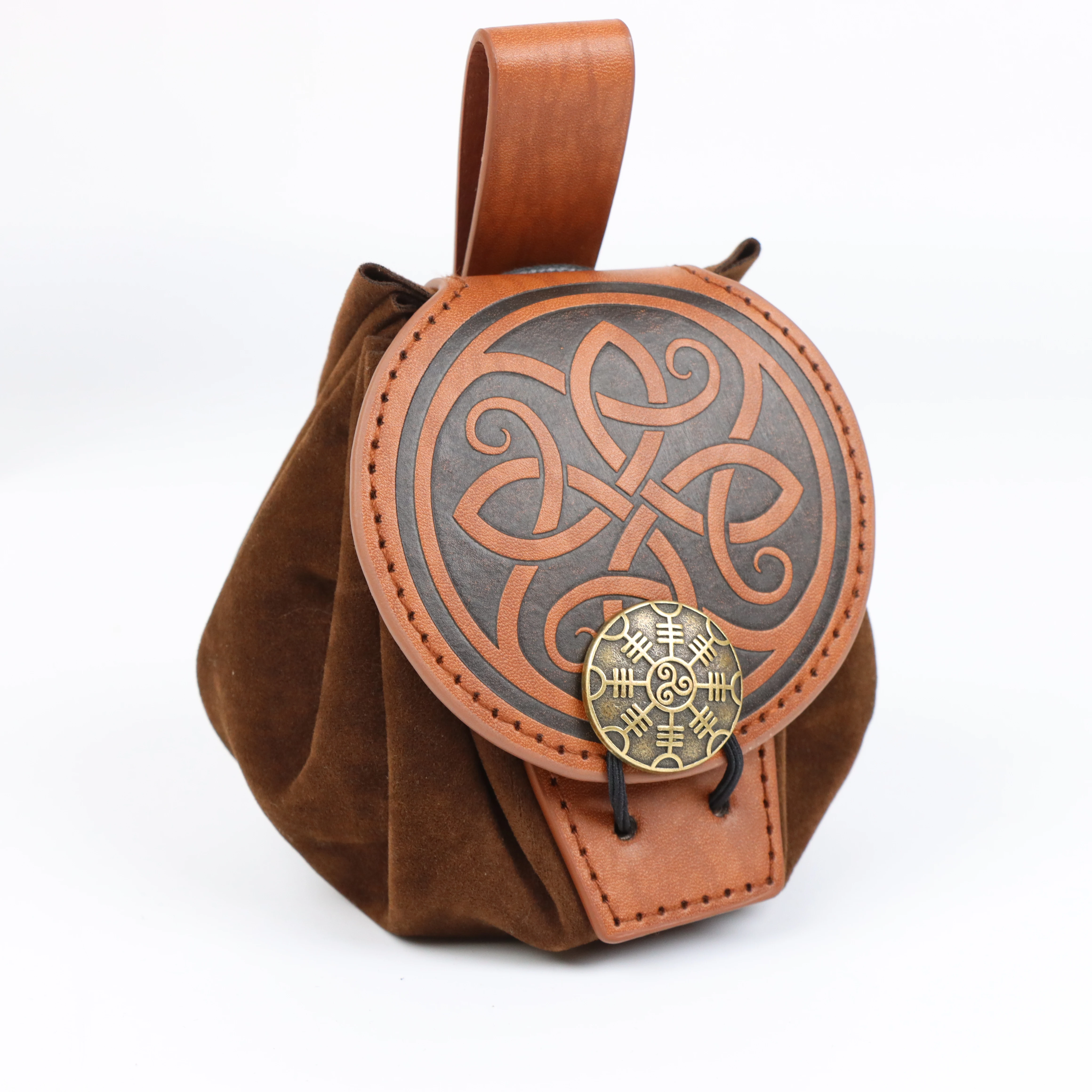 Medieval Embossed Belt Bag, Retro Renaissance Portable Waist Pouch Coin Purse Dice Bag For LARP Ren Faire Cosplay Props