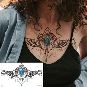 ماء ملصق الوشم المؤقتة ، الأزهار ، أنماط هندسية ، زائفة ، مثير ، فلاش ، نساء ، فتاة ، صدر ، خصر أعلى 10 بيع الوشم للمرأة بعقب - No5