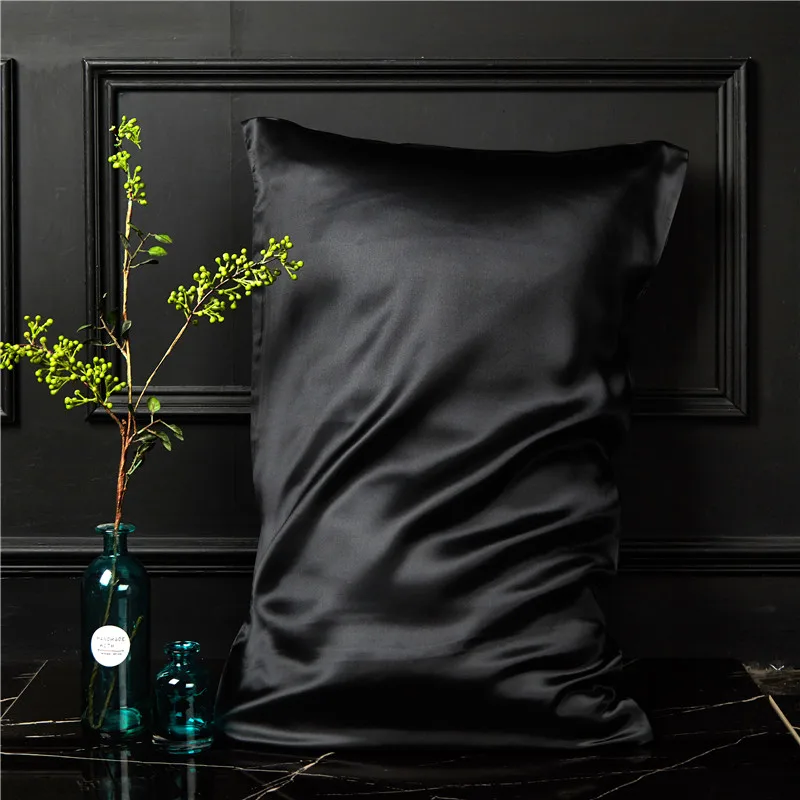 Natural Silk Pillowcase Comfortable Silky Smooth Bedding Sleeping Pillowcover High Quality Solid Color Envelope Pillow Case