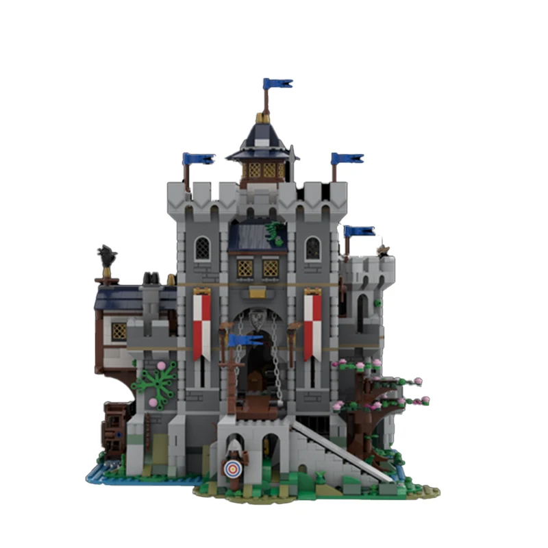 MOC- 142479   Cidade streetscape série castelo arquitetura moc bloco de construção diy modelo educação brinquedos crianças presentes natal3223p