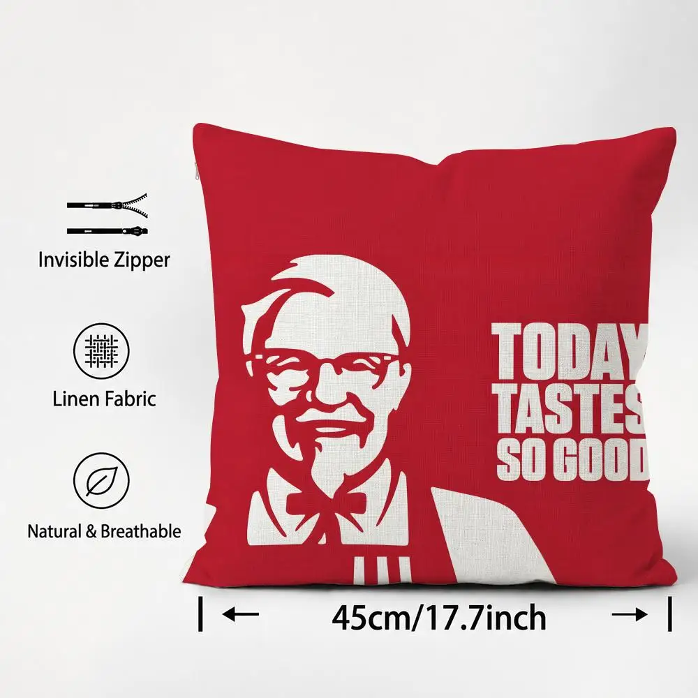 Brand KFC Cushion Cover Cushion Covers Natural Linen Breathable Sofa Bedroom Decor Pillowcase