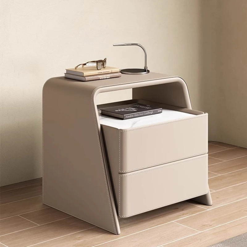 

Bedside Table Luxury Drawer Mesitas De Noche Bedroom FurnitureStorage Minimalist Nightstand Nordic Modern Aesthetic Trendy