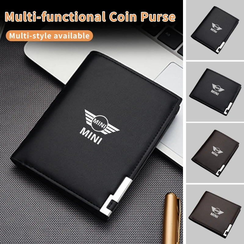 Car Logo Wallet Fashion Leather Short Card Holder Accessories For MINI Cooper One JCW R56 Countryman Paceman Clubman R58 R59 R57