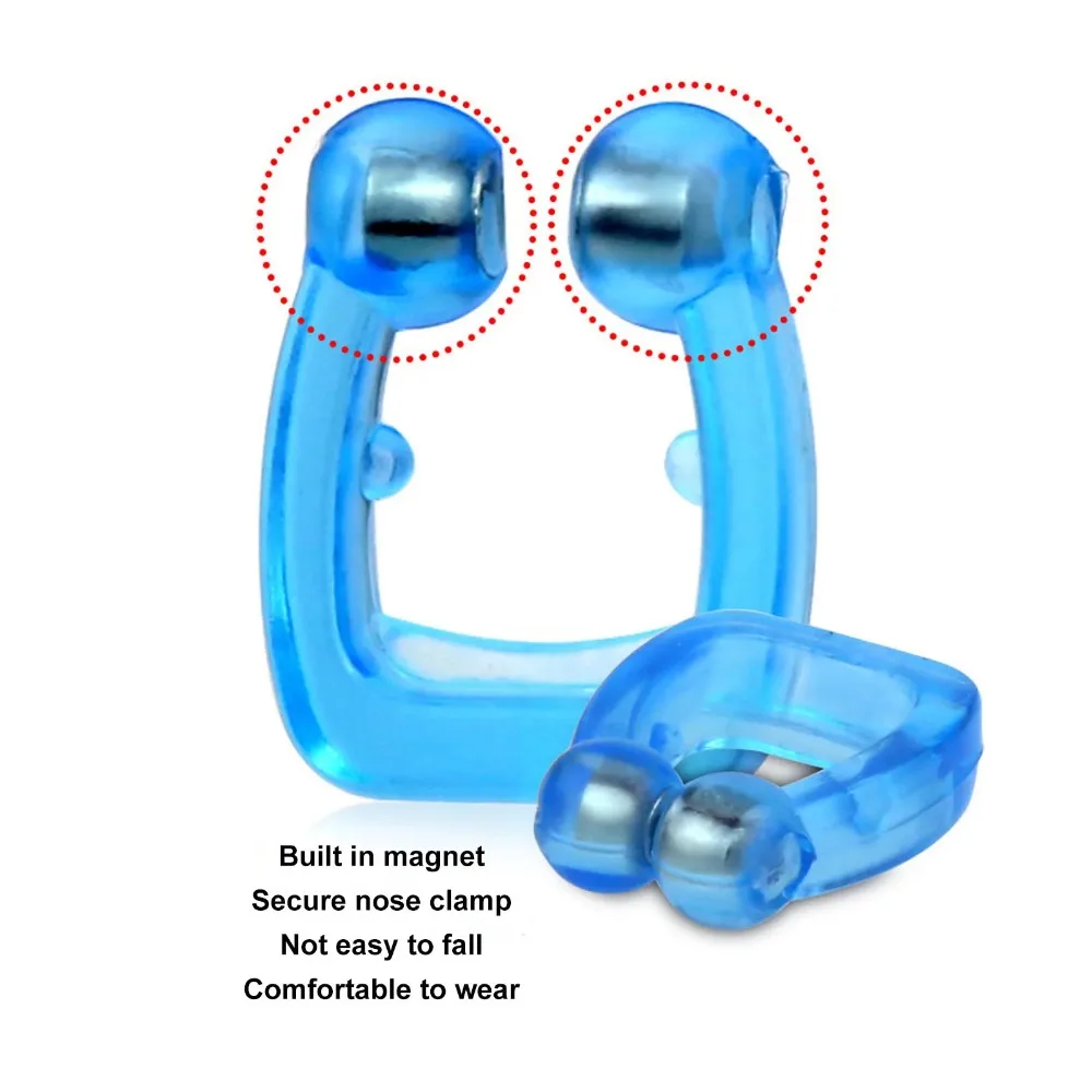 2pcs Unisex Mini Magnetic Snore Clip Safe Nasal Comfort Snore Clip Device Portable Soft Storage Box Evening Anti-snoriing Device