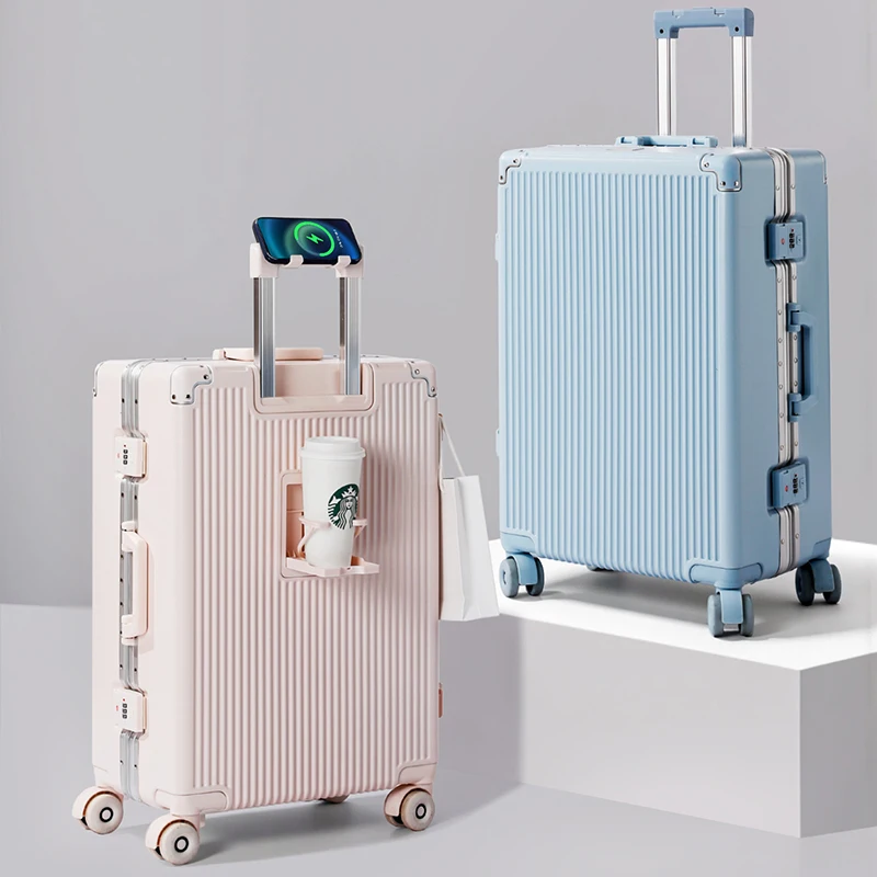 

Aluminium-framed Suitcase Trolley Luggage 20-26 inch Carry-on Luggage Unisex Travel Business Trips with Multi-directional Wheels