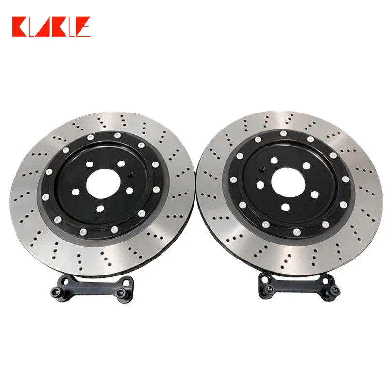 KLAKLE Original Rear Drilled Pattern Brake Disc Rotor 355*12MM Expand Disc for VW Golf GTI