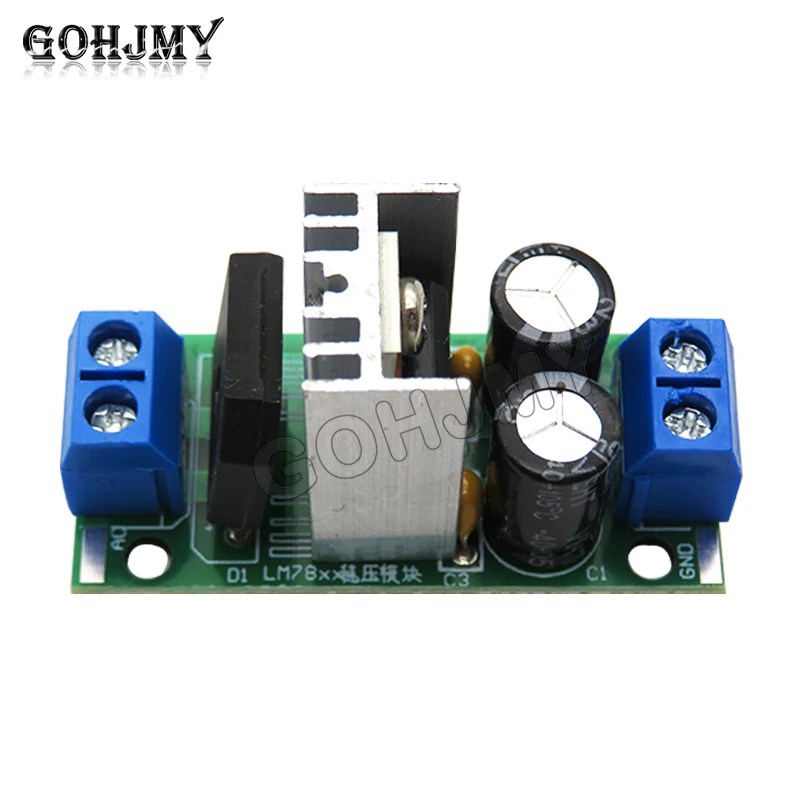 Module d'alimentation régulateur à trois bornes, 5V, 12V, L7805, LM7812