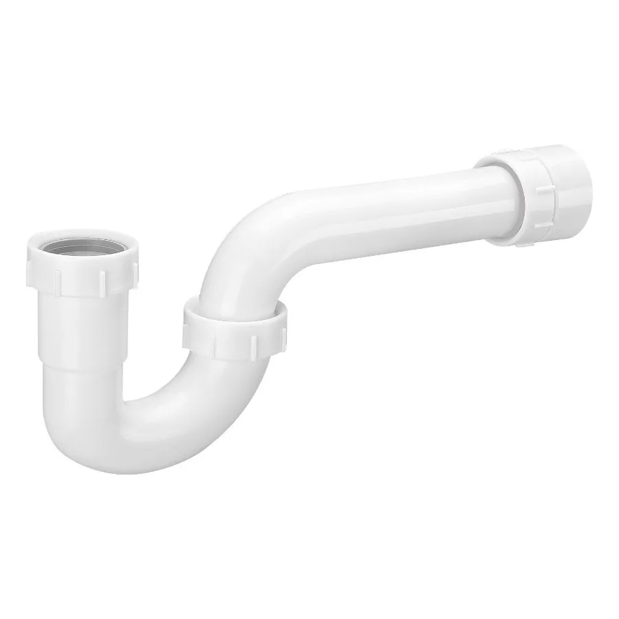 

P-Trap, 1-1/2 Inch P Trap Sink Drain Pipe Kit with Threaded Adapter and TPU Leak-Resistant Washers, PP Plastic Pipe Basin Waste