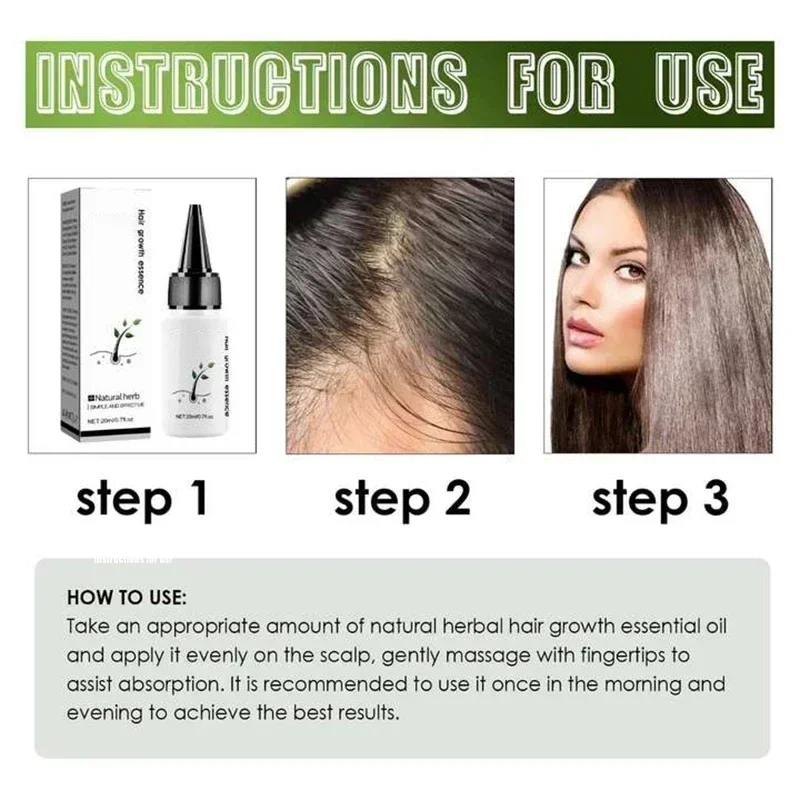 Hair Growth Essential Loss Regrowth Treatment Strengthens Hair Nourishes Scalp Light Weight Non Greasy Improve Scalp Circulation