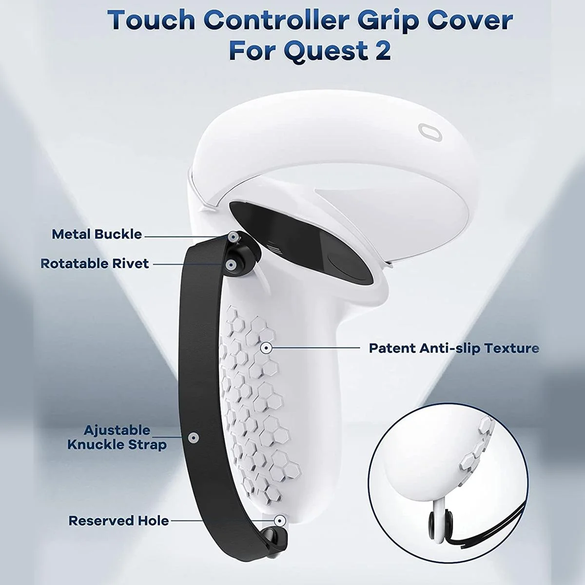 Silicone Protective Cover Housing, Compatible Oculus Quest 2 VR Headset Head Face Cover Eye Pad Handle Grip Button Cap VR Fittin