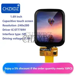 1.69 Inch 240x280 Full Viewing Angle IPS TFT LCD Capacitive Touch Screen 4Line SPI Interface ST7789V Driver Smart Watches Screen