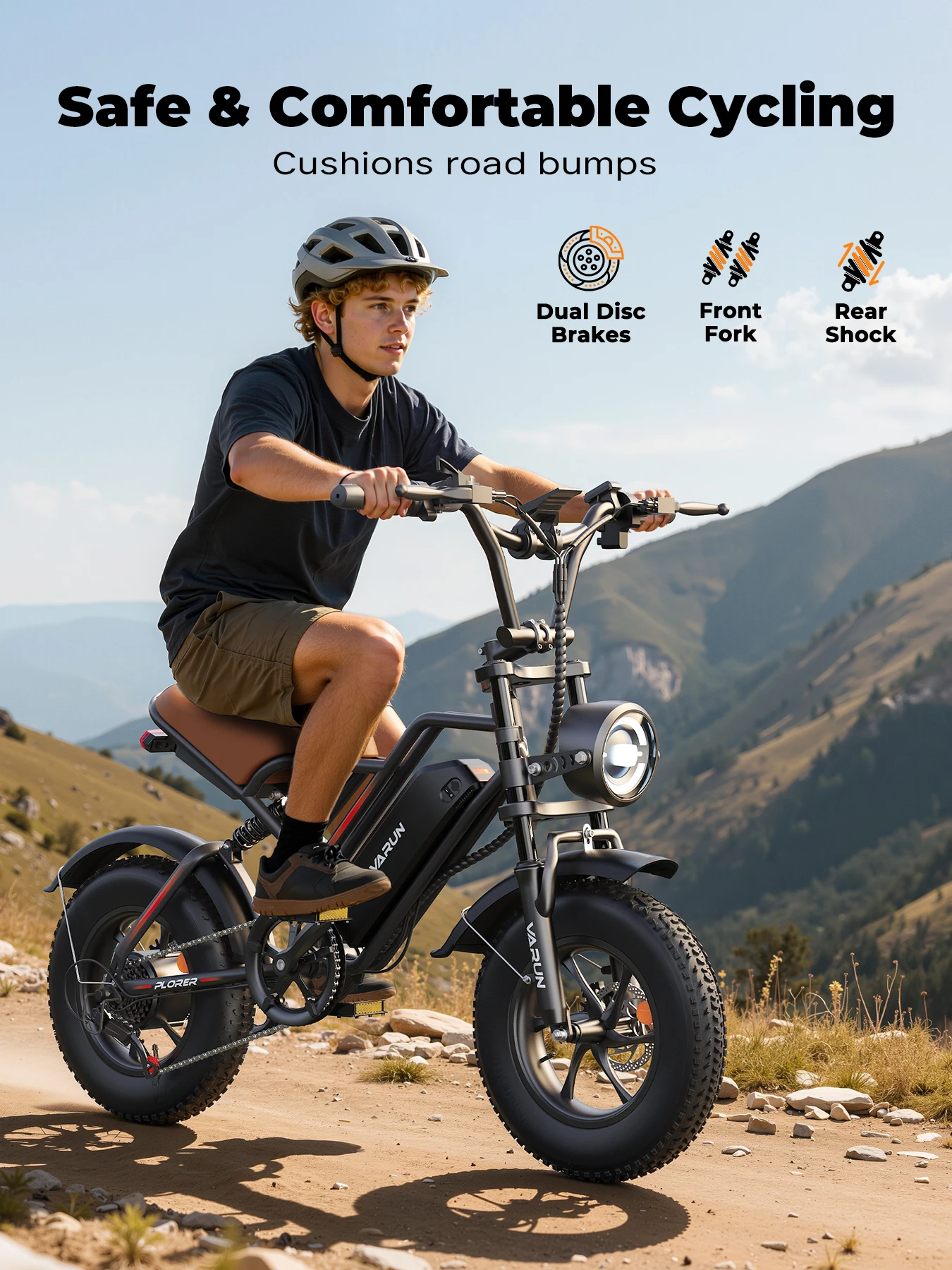 AliExpress VARUN Plorer  Adult Electric Bicycle  48V13Ah Battery Electric Bike 250W Motor E-bike 16 Inch Fat Tire E-Mountain Bike