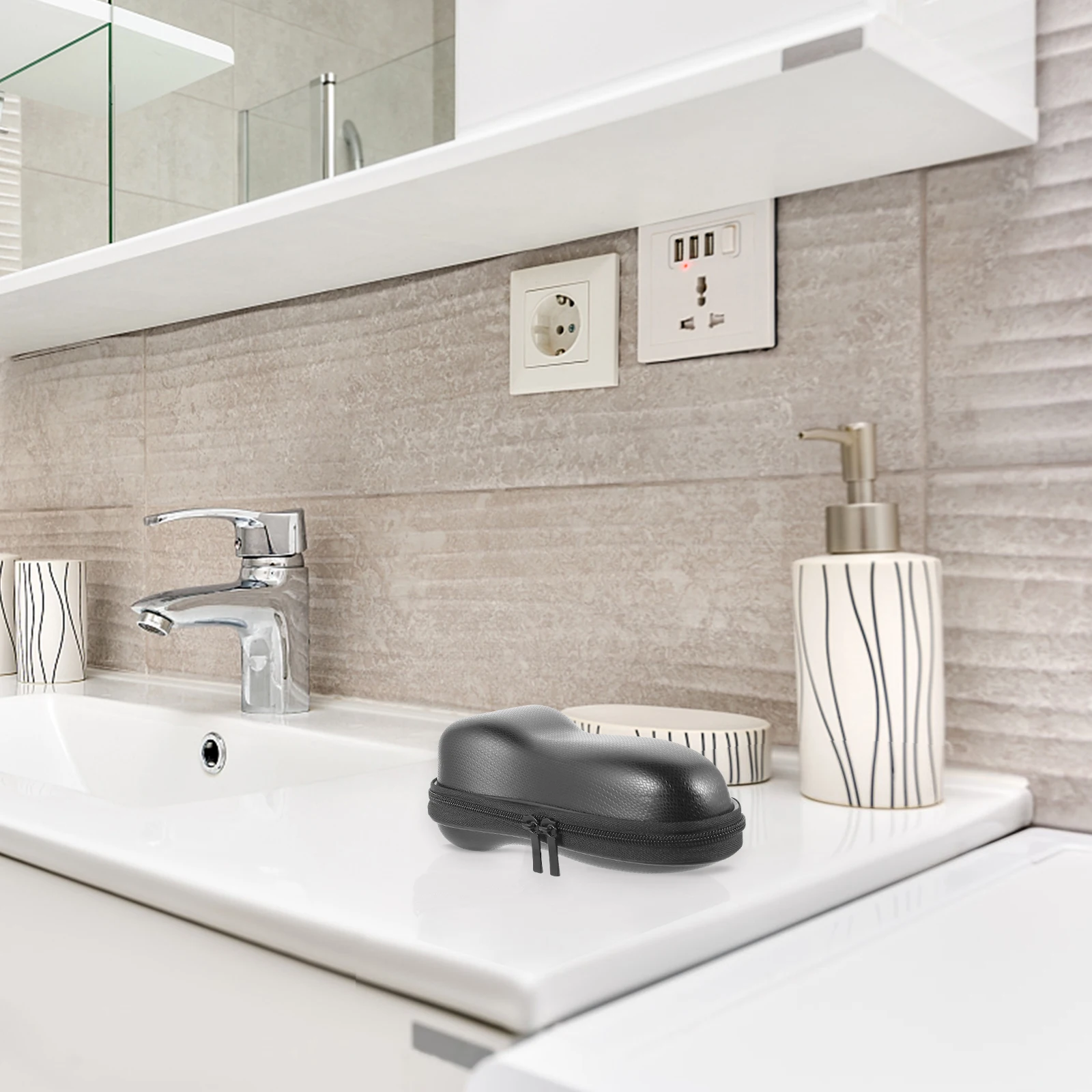 

Eva Electric Razor Case Bag Shockproof Travel Storage Organizer Waterproof Wear-Resistant Zipper Smooth Strong Bite Non-Rusting