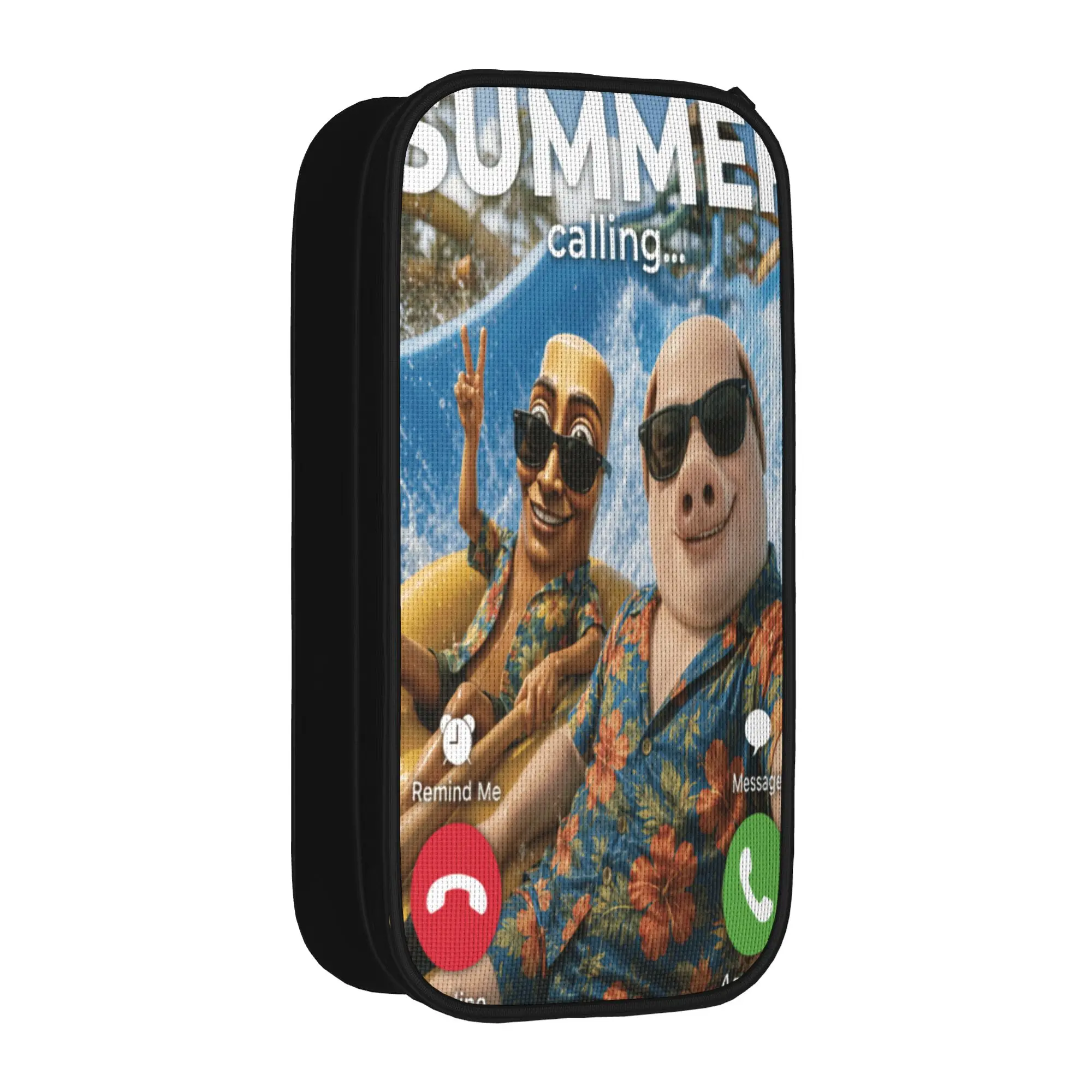 Summer Vacation John Pork Tung Sahur Pool Party Phone Meme Pencil Case Pencil Pouch Boy Girl Fashion College School Pencil Cases