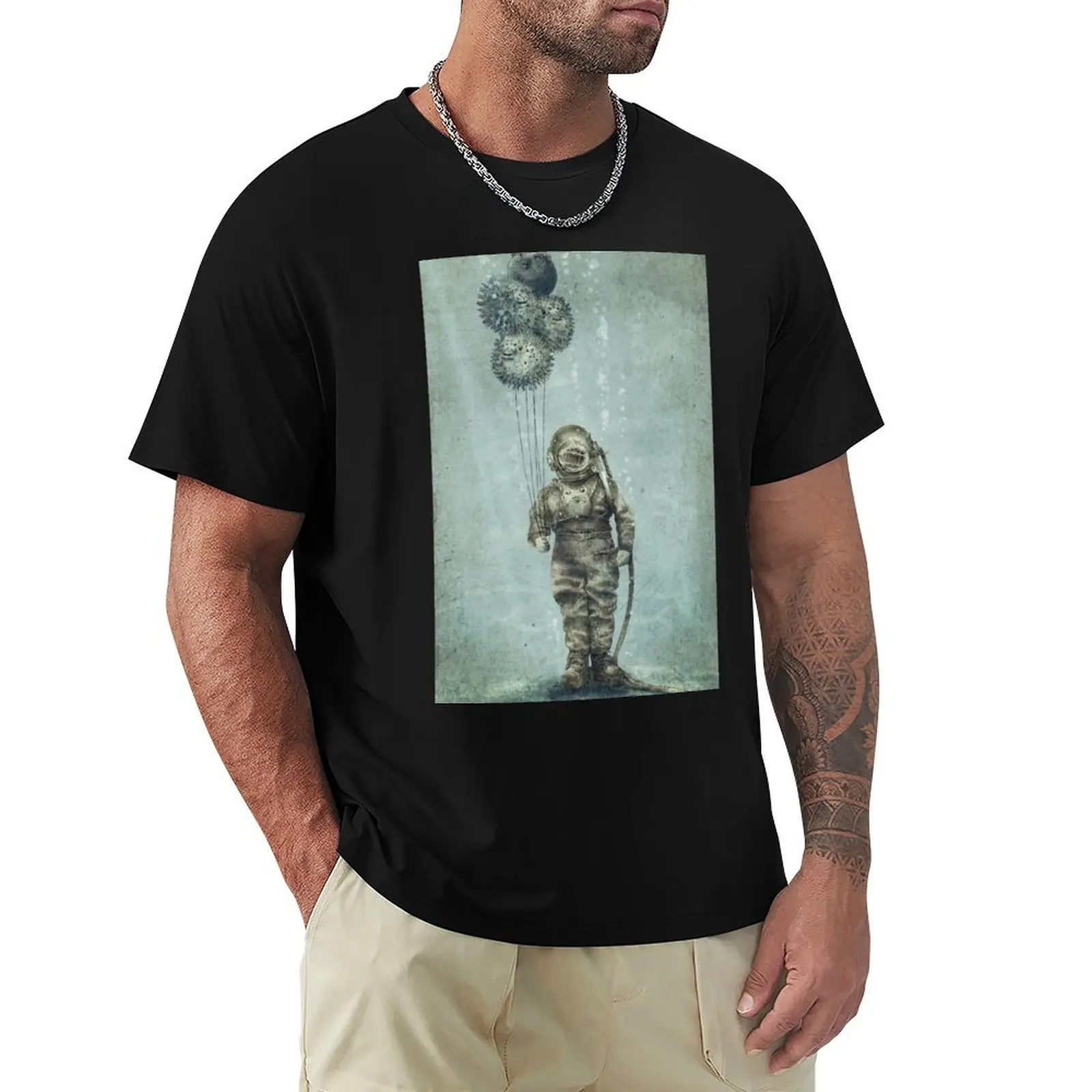 

Balloon Fish T-Shirt anime figures animal prinfor boys men t shirt