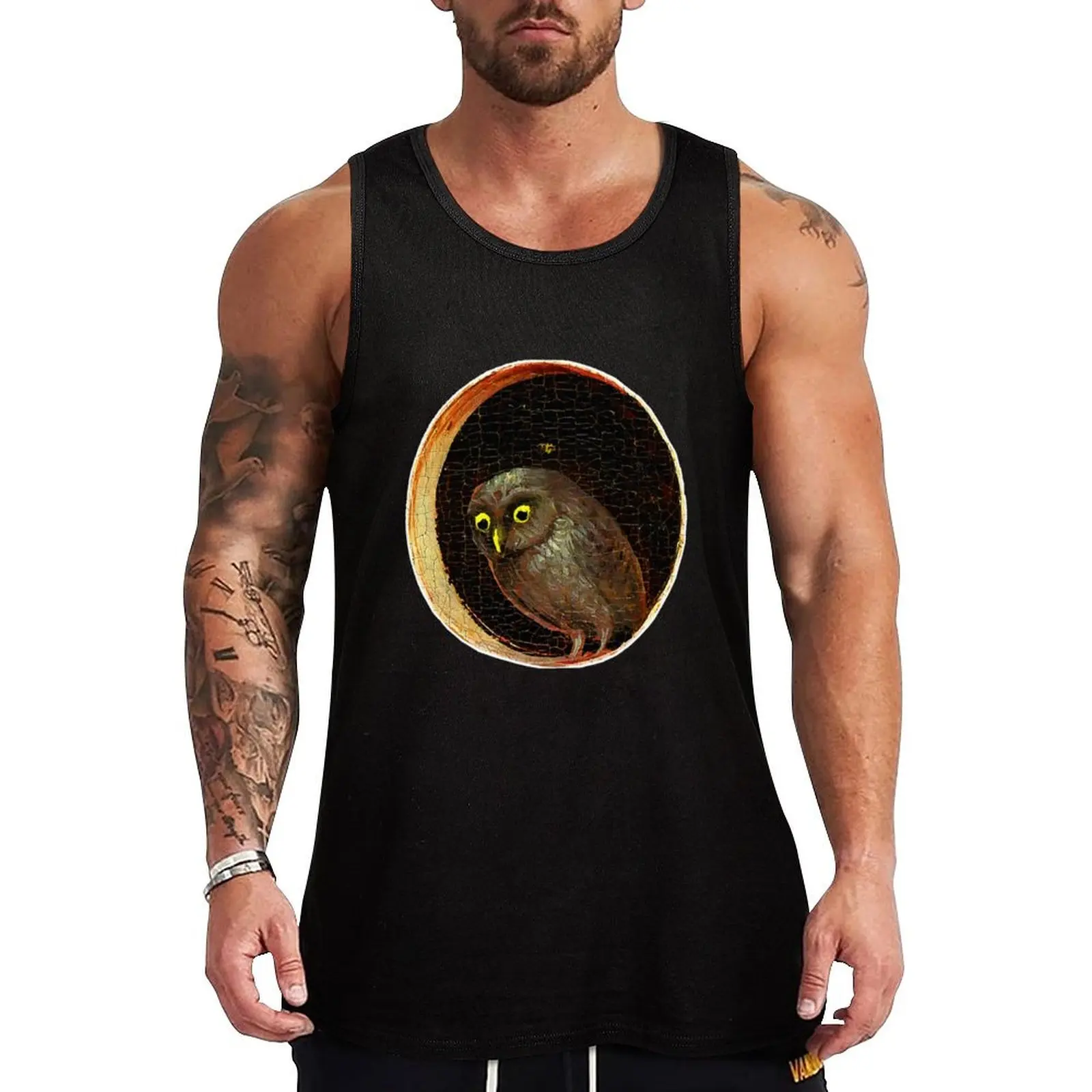 

Hieronymus Bosch Owl Garden Of Earthly Tank Top Solid Color Basic Tank Top Regular Fit Casual Wear