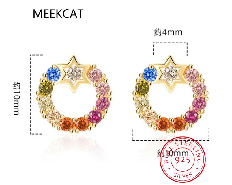 Natural Garnet Amethyst Citrine Peridot Blue Topaz 925 Sterling Silver Circle Necklace+Earring Colorful Gemstone Jewelry Set view 5