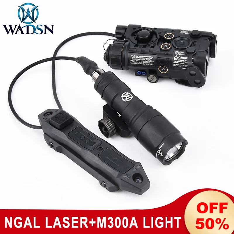 WDASN NGAL Tactical Laser Indicator Red Blue Green IR Laser M300 Flashlight With Dual Control Switch Hunting Airsoft Weapon Lamp