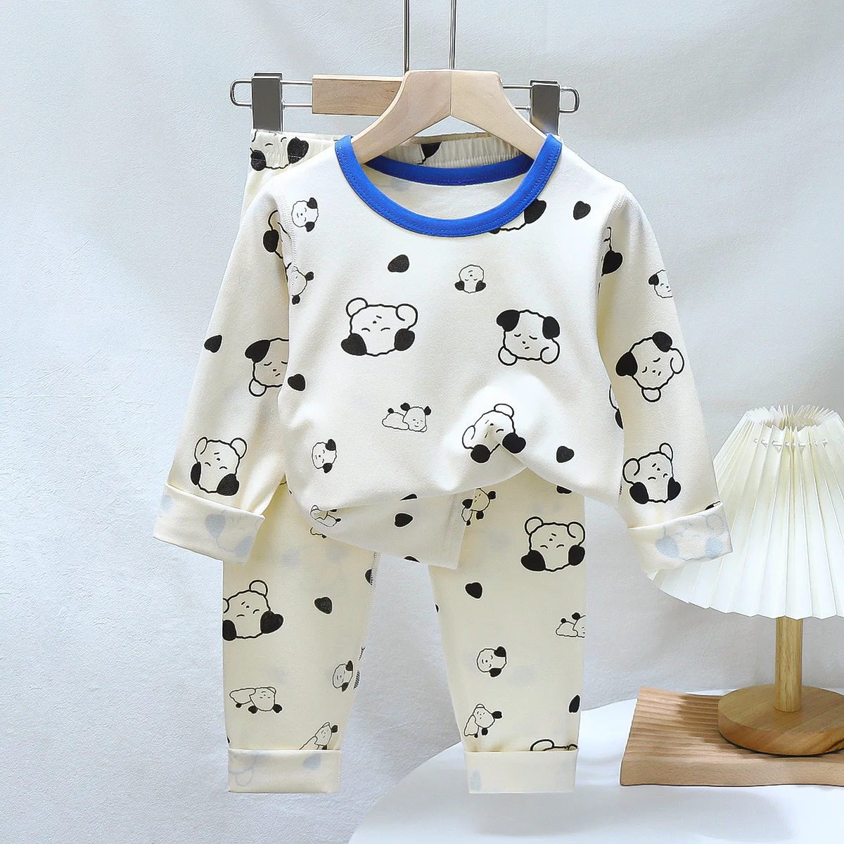 Autumn Winter Baby Sleepwear set Kids Comfortable Lycra Underwear 2pcs Set Children Shirts+Pants Sleep Wear Boys Girls Clothes