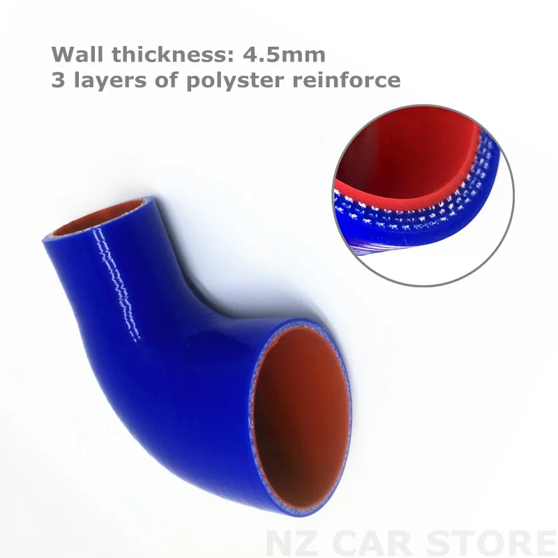 Tuyau en silicone résistant à 90 degrés, refroidisseur intermédiaire, turbo d'admission, couremplaçant, universel, multiple, TANBlue 45-102mm