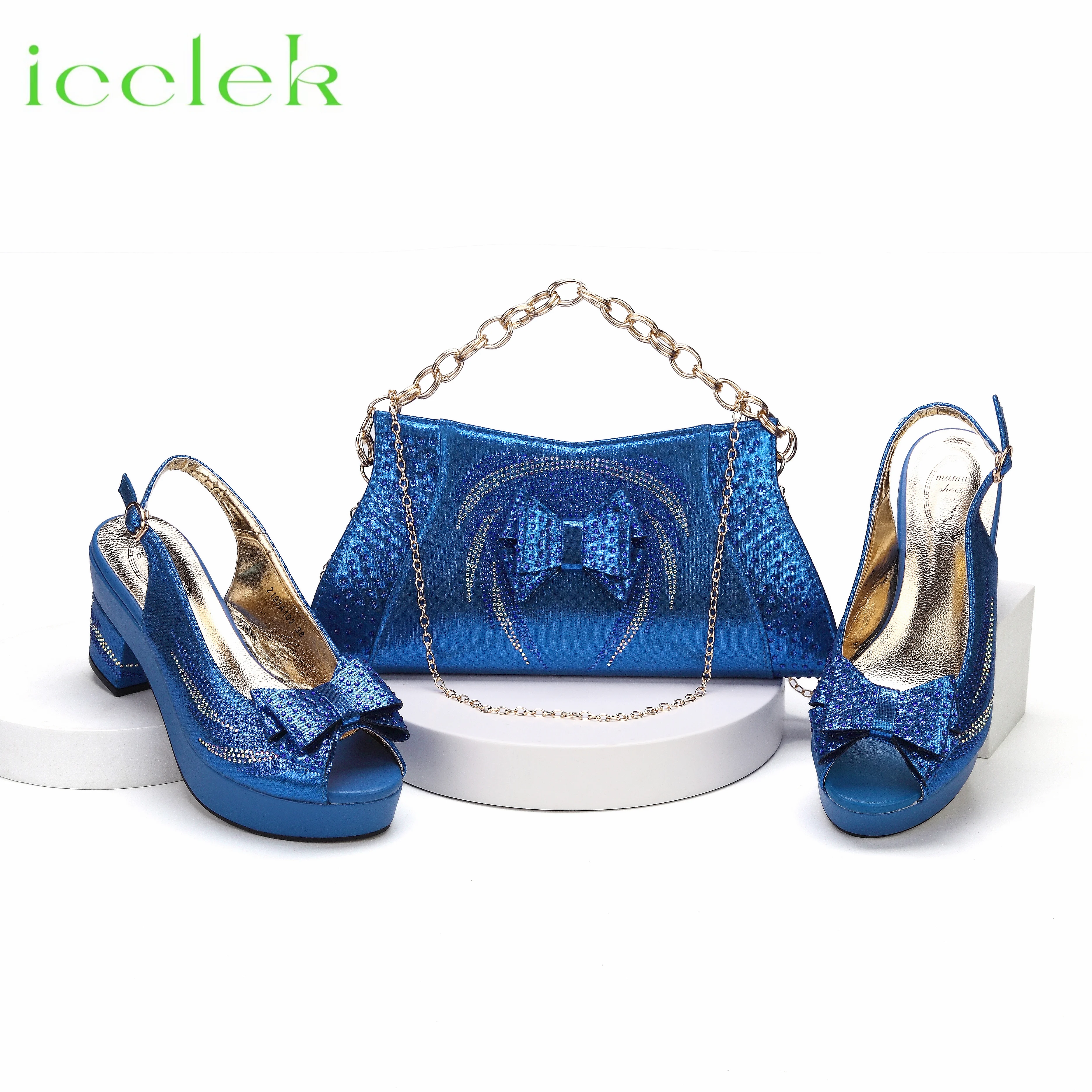 New Arrival Royal Blue Ladies Sandal Decorated with Bling Butterfly and Platfrom Design For Women Wedding Party