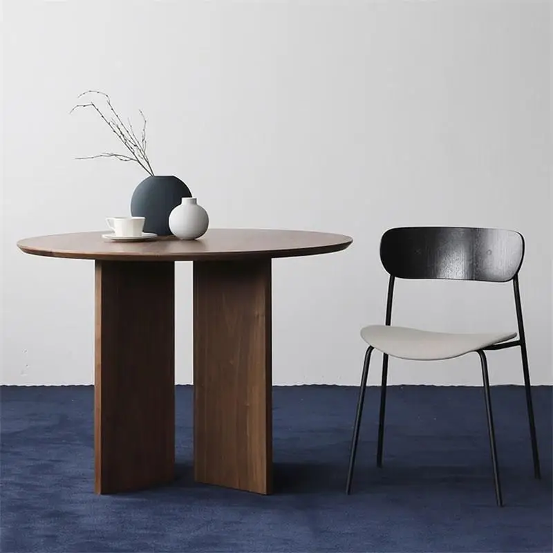 โต๊ะไม้จริง โต๊ะเจรจาธุรกิจ โต๊ะไม้สไตล์วบิซาดิ โต๊ะไม้แอชทรงกลม โต๊ะรับประทานอาหารสำหรับบ้าน โต๊ะรับประทานอาหารสำหรับอพาร์ทเมนต์ขนาดเล็ก