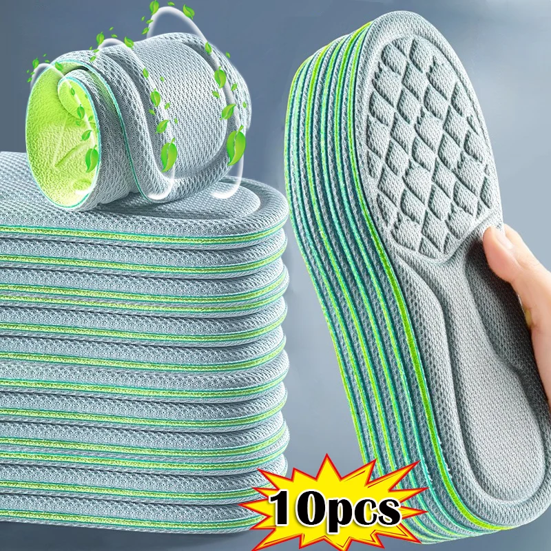 

10pcs Memory Foam Orthopedic Insoles Deodorizing Insole for Shoes Sports Absorbs Sweat Soft Antibacterial Shoe Accessories