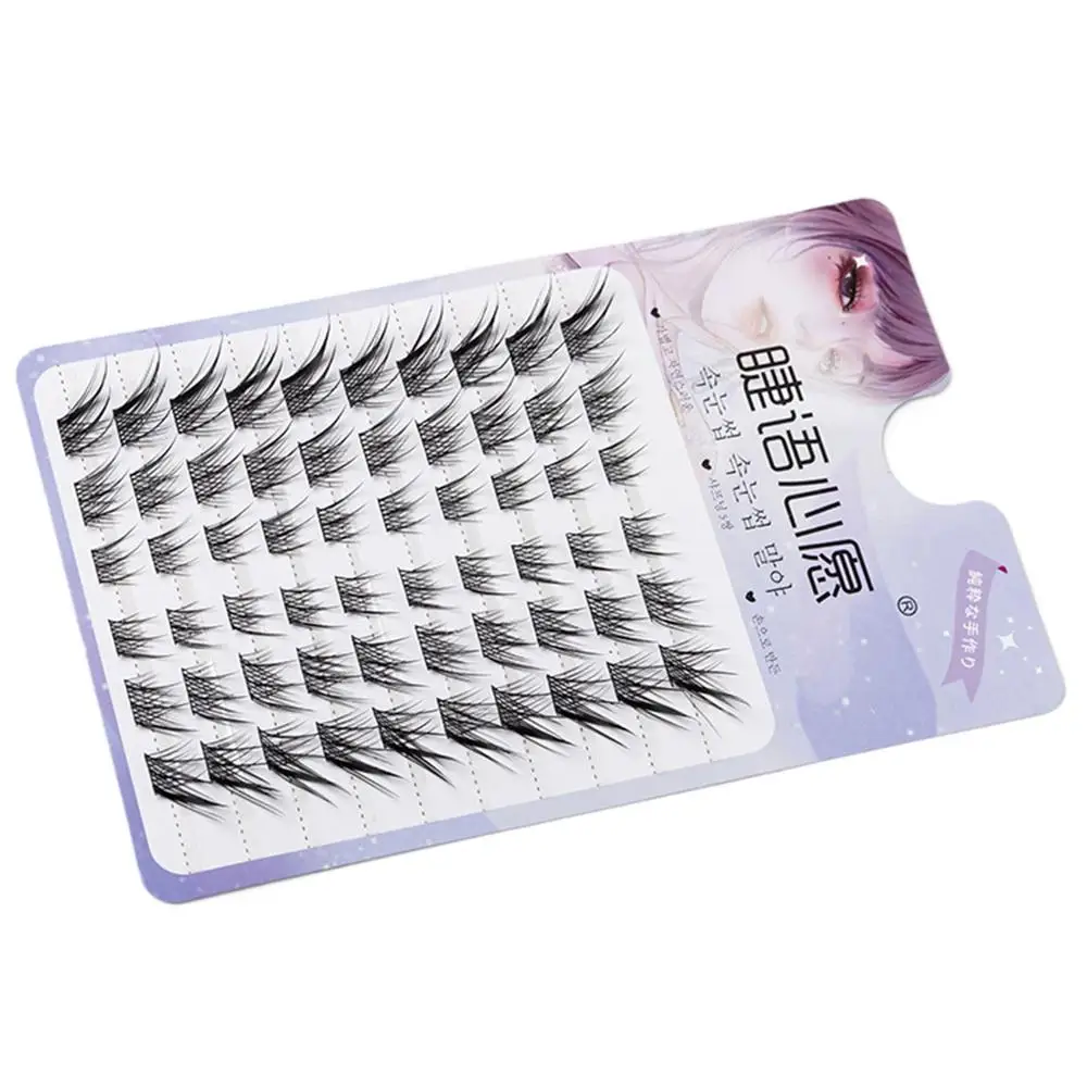 60Pcs Cat Eye Natural Lashes Clusters Manga Wispy C Curl DIY Lash Extensions Wispy Fox Eye Lash Extension for Eyelash Extensions