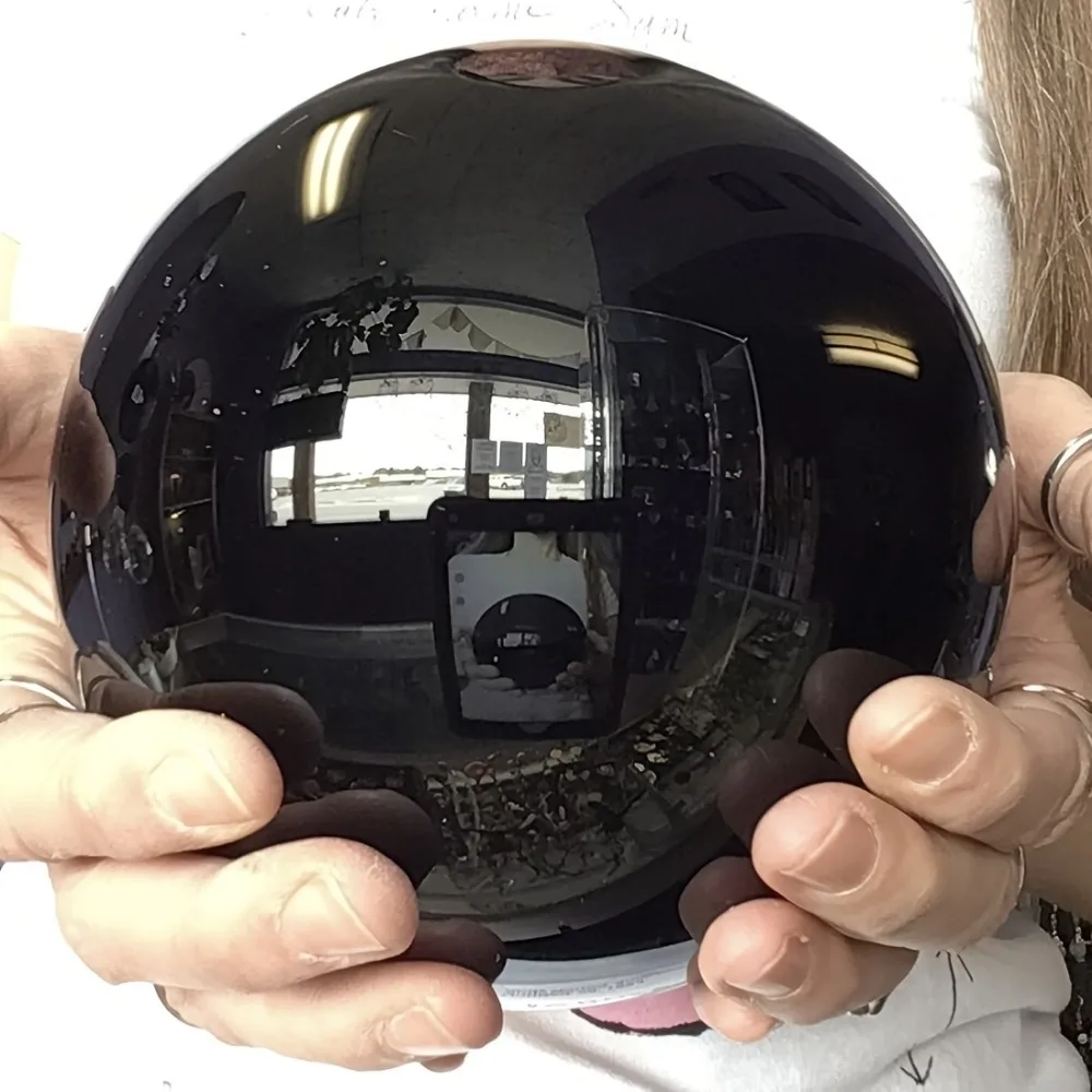 Natural Black Obsidian Sphere Healing Crystal Magic Ball Reiki Stones feng shui Sphere Collectibles Home Decor Without Base