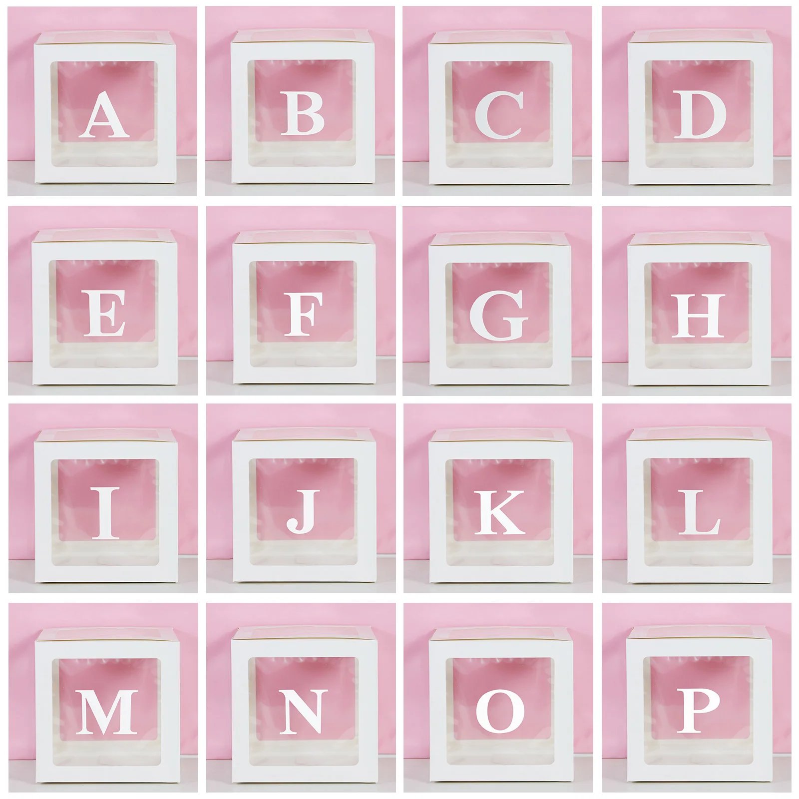 Transparent Letter Balloon Box Baby Shower Decorations Happy Birthday Wedding EID Decor 1st Birthday Party Supplies Balloon Box