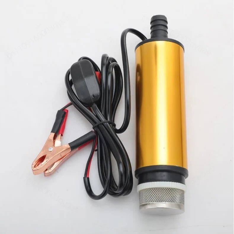 12V 24V DC Portable Aluminum Submersible Diesel Pump with Filter Screen, Electric Fuel Transfer Pump for Vehicle Fueling