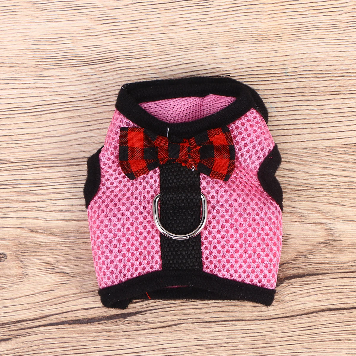 

Pet Breathable Mesh Harness Leash Small Animal Vest Bow Design Pink Size S Lightweight Comfortable Air Mesh Pet Harness