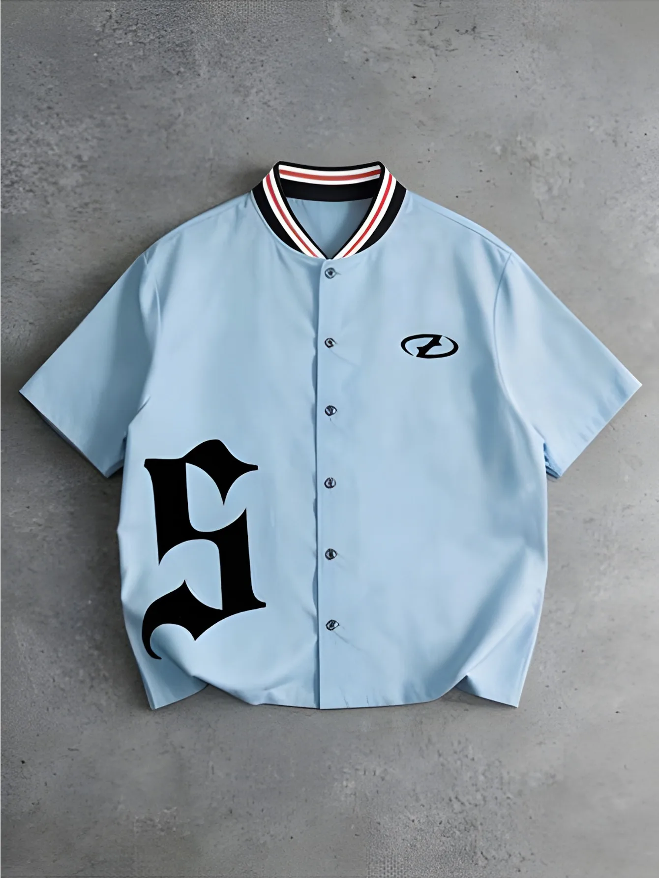 Men's American-Style High-Street Printed Short-Sleeve Shirt: Summer Shirt-Collar Streetwear Casual Cardigan