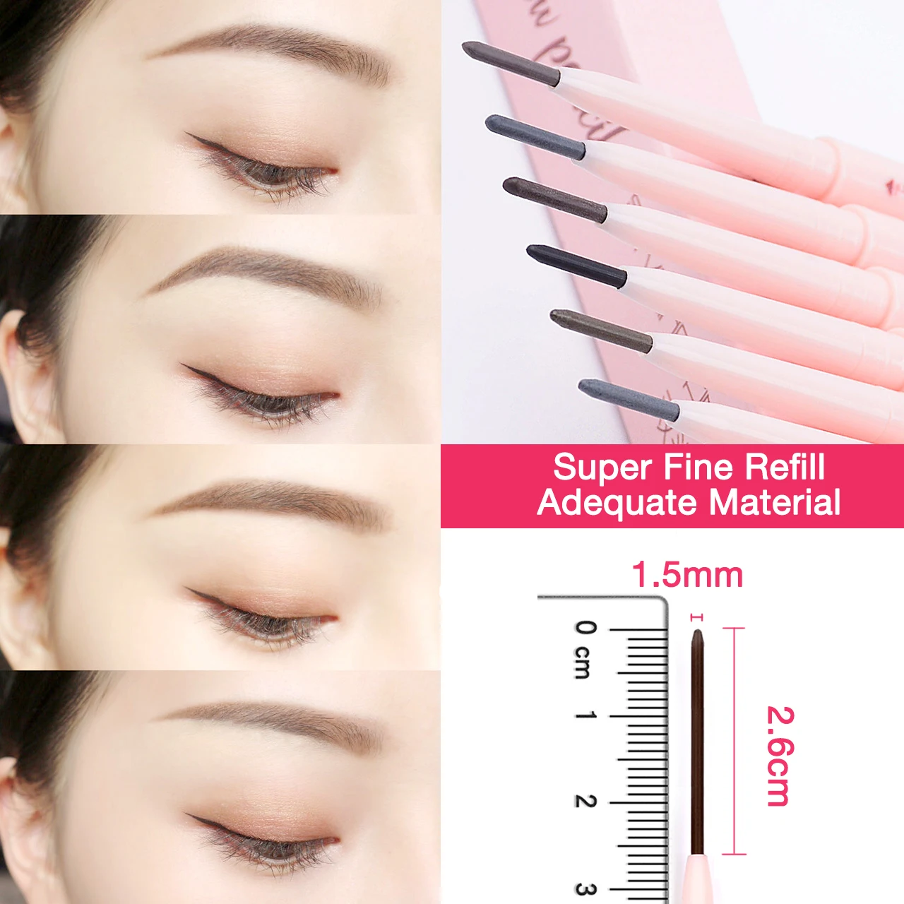 1.5mm Ultra Fine Double-Ended Eyebrow Pencil (Kemelo) Waterproof Sweat-proof Long Lasting Professional Eye Cosmetics Makeup Pen