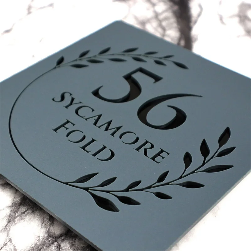 Custom House Number Metal Wall Art with LED Light Personalized Namaste Address Number Name Sign Home Decor Housewarming