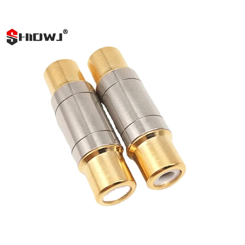 1/2pcs Dual R/C/A Connectors Audio Adapter Female To Female Converter Microphone AV Adapters For Home Amplifier Speaker