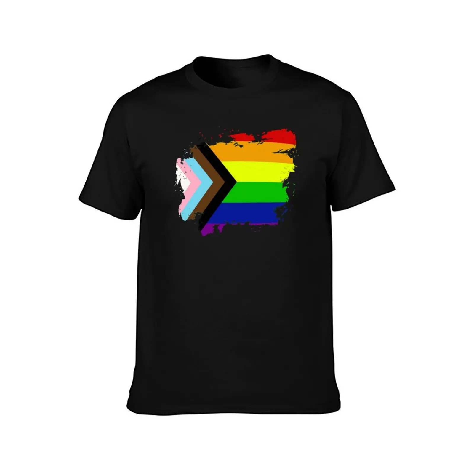 Pride Progress Flag Rainbow Design T-Shirt Comfortable Work Wear Tee T-Shirt