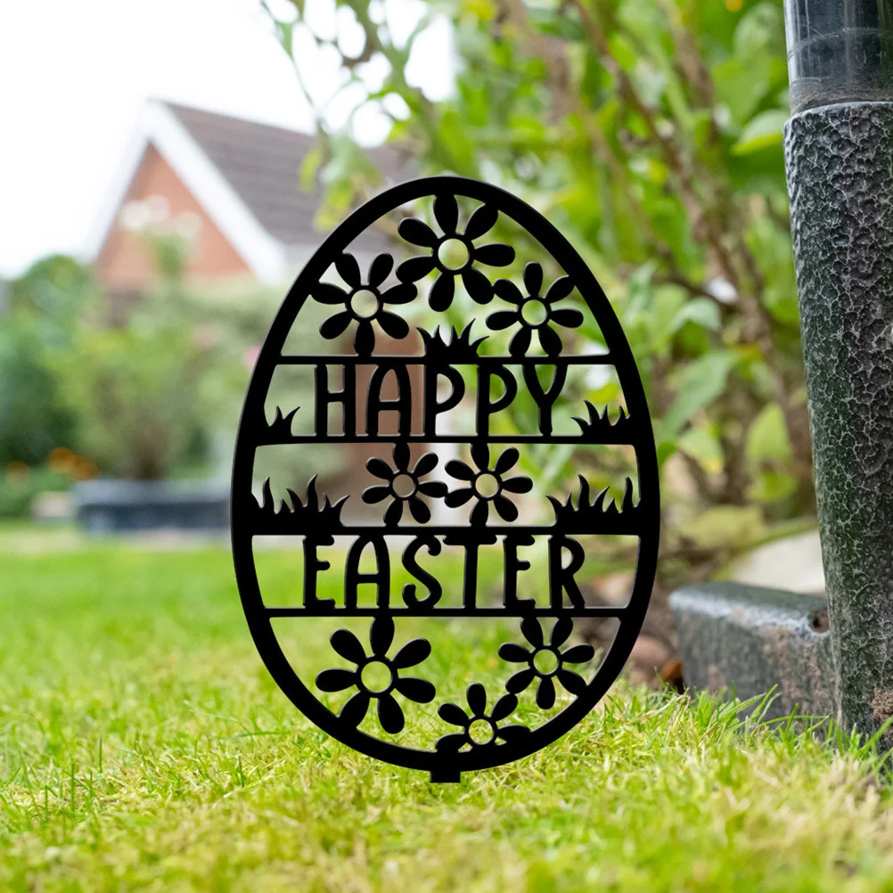 

Garden Egg Stake Sculpture Easter Yard Decoration Weather Resistant Acrylic Stake for Backyard Flower Bed Easter Party Supplies