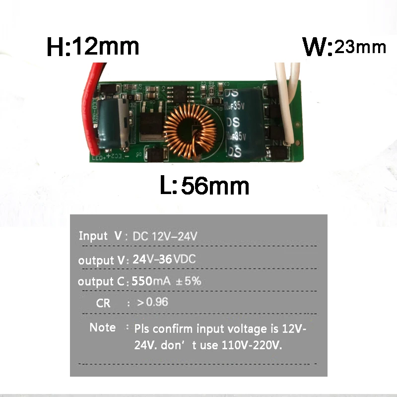 LED Driver Input DC 12 - 24V Power Supply 10W 20W 30W 50W 100W For LED light