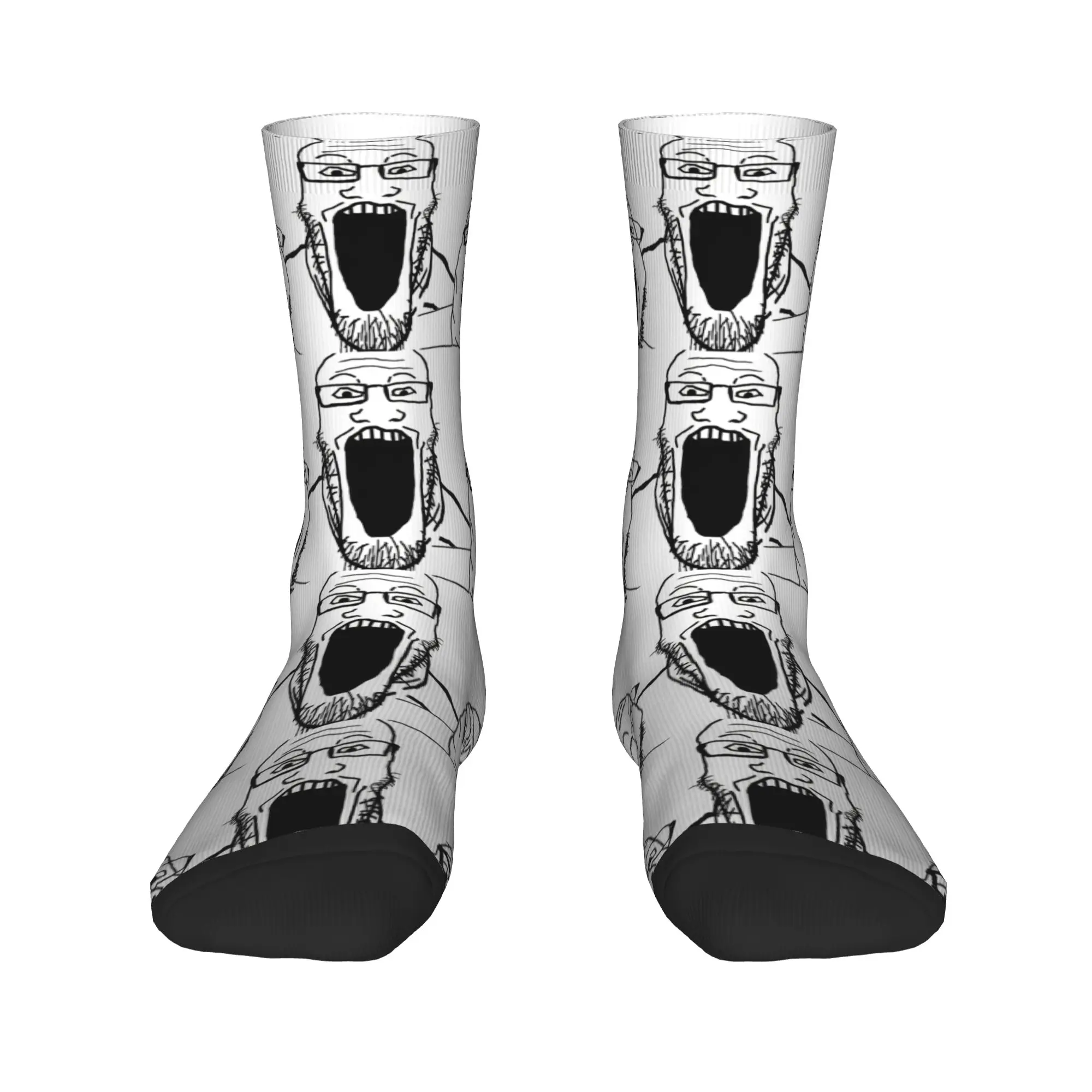 Create Meme Memes  Wojak Open Mouth Socks  Non Slip Stockings Men Soft Skateboard Socks Spring Fashion Design Socks