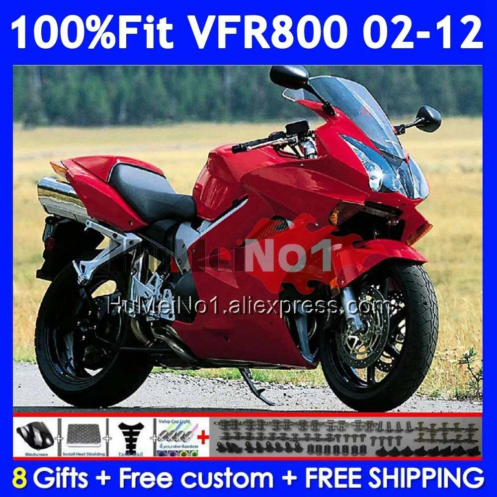 Metallic Red Interceptor For HONDA VFR800 VFR 800RR 800 RR 02 03 04 05 06 07 53No.0 VFR800RR 2008 2009 2010 2011 2012 Fairings