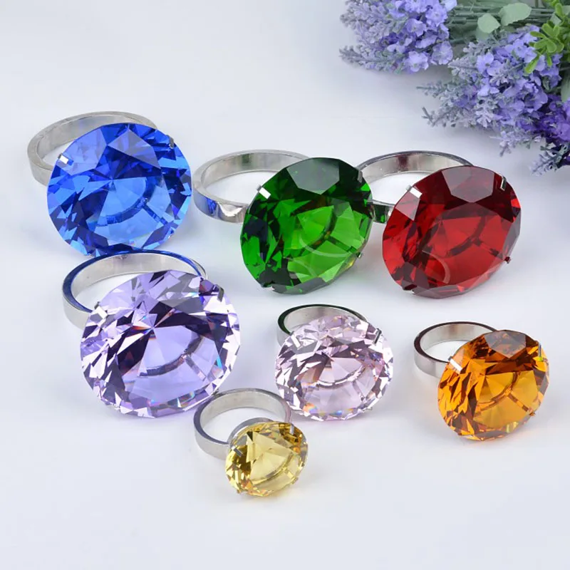 

12pcs/lot 5cm Crystal Stone Ring Serviette Holder Wedding Decor Party Favor Decoration LSNR0212