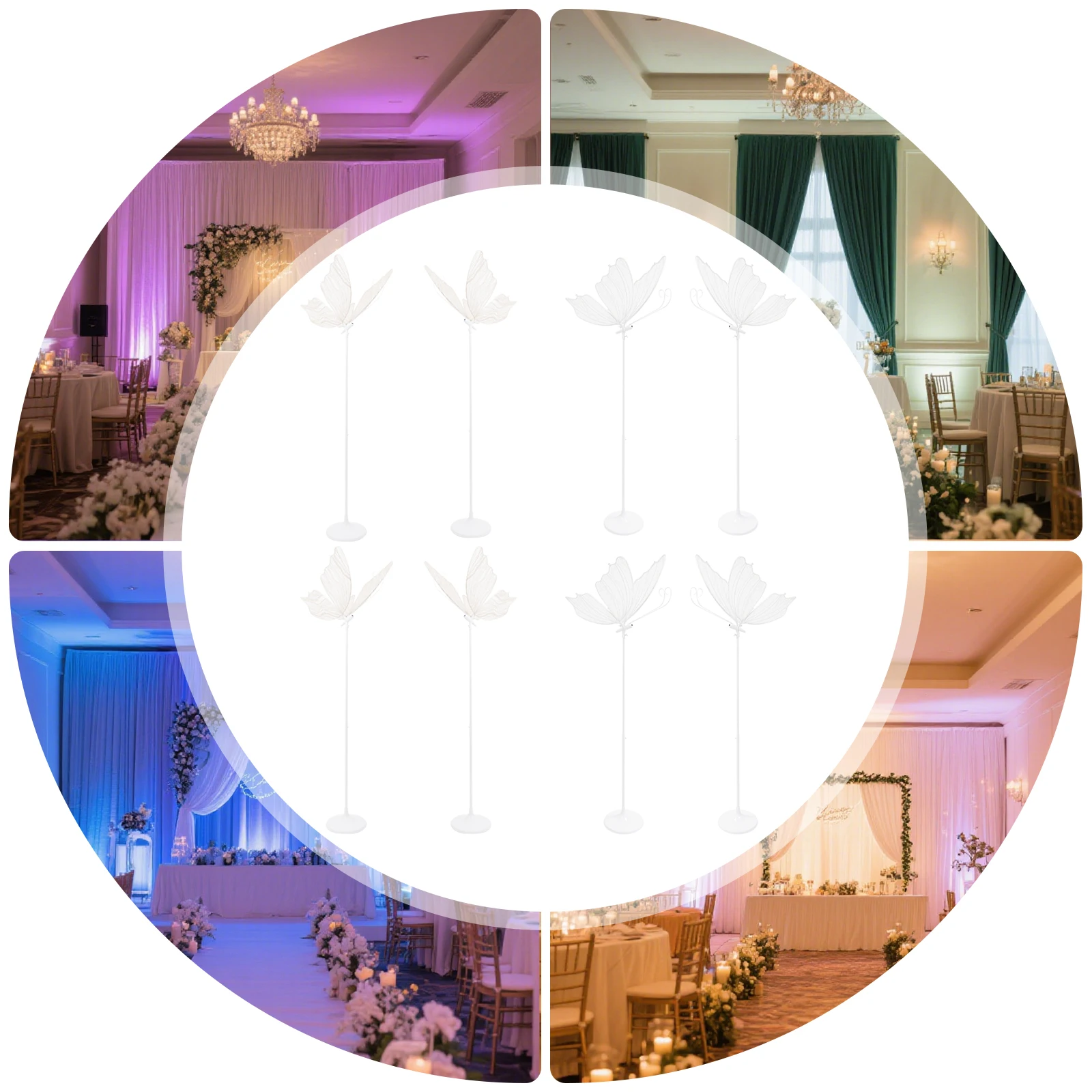 110V 2pcs Creative Wedding Butterfly Led Floor Lamp Butterfly Hanging Light Romantic Hanging Wedding Butterfly Decoration Props