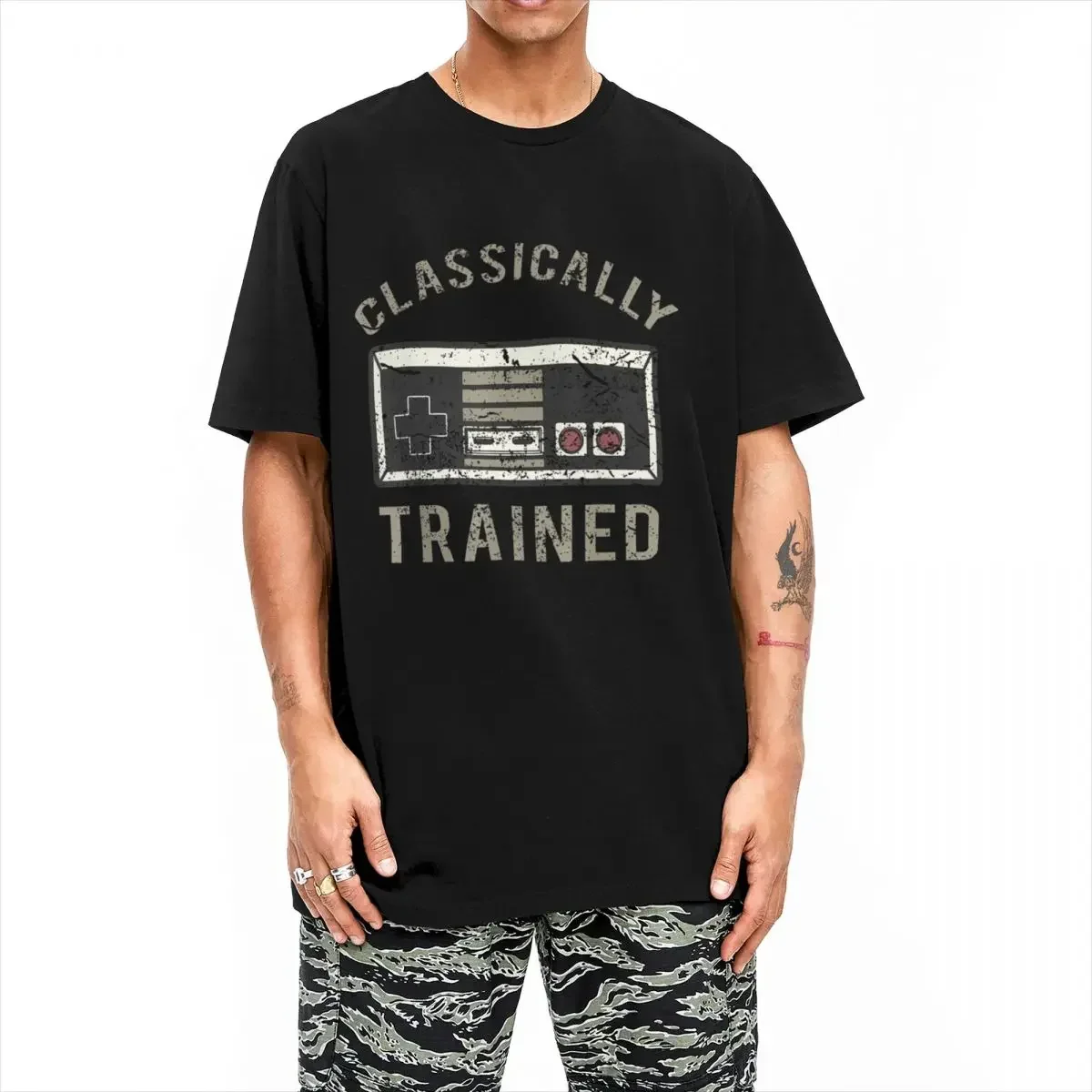 Video Game Retro Vintage Distressed T-Shirt Summer Vintage T-Shirts 100 Cotton Tshirt For Men's Short-Sleeved Design Clothes image 3