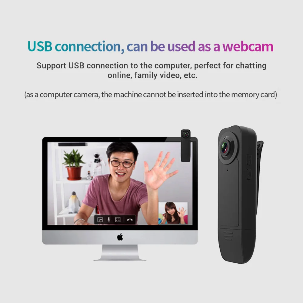 Caméra Enregistreur Portable HD 1080P, Vision Nocturne, Détection de Mouvement, Mini Caméra pour Conférence, Statique, Sécurité à Domicile